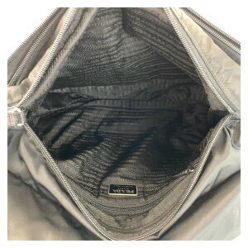 Prada Tessuto Triangular Black Nylon Shoulder Bag - image 3